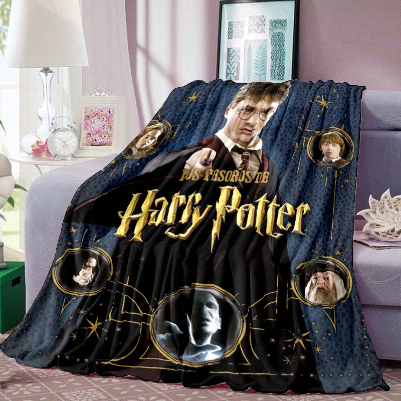 Harry Potter Print Blanket Warm Comfortable Flannel Blanket for Bedrooms, Sofas, Beds, Chairs, Picnics, Travel -LXR34