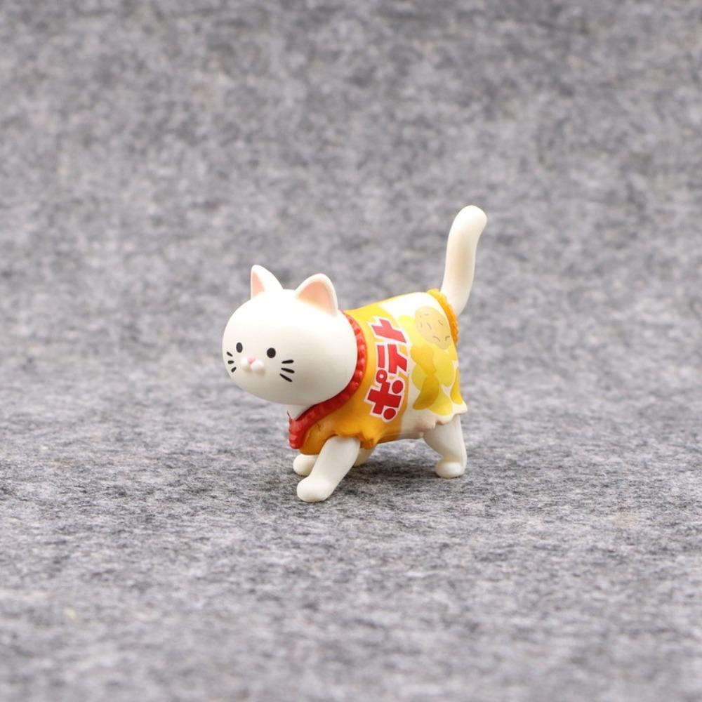 Котята Модель кошки Кукла Игрушки Ходячее животное Мини-кошка Украшения Кошка со снеками Фигурка Игрушки Украшение для автомобиля