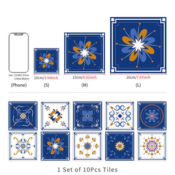 PVC Self-adhesive Sticker Waterproof DIY Tile Sticker Furniture Bathroom Kitchen Wall Stickers Removable Tile Stickers