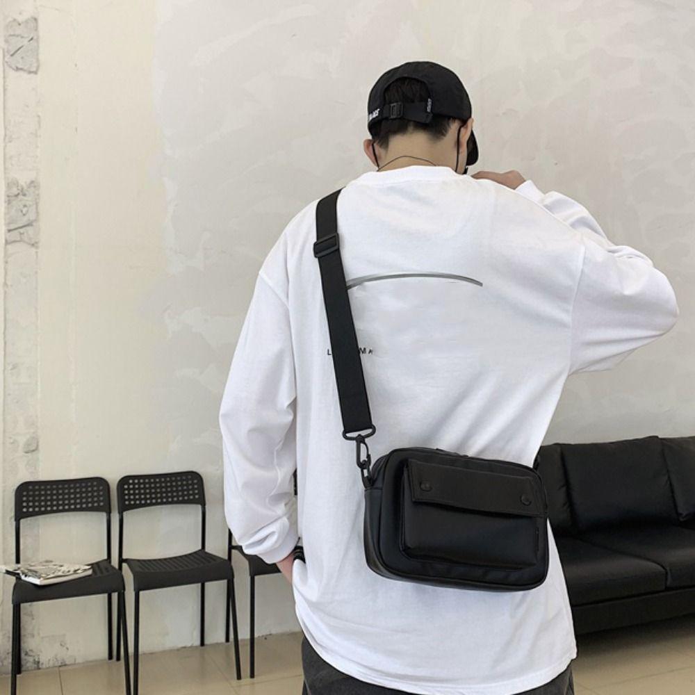 Повседневная PU сумка кроссбоди большой вместимости, спортивная наплечная сумка, простая квадратная сумка-мессенджер, унисекс