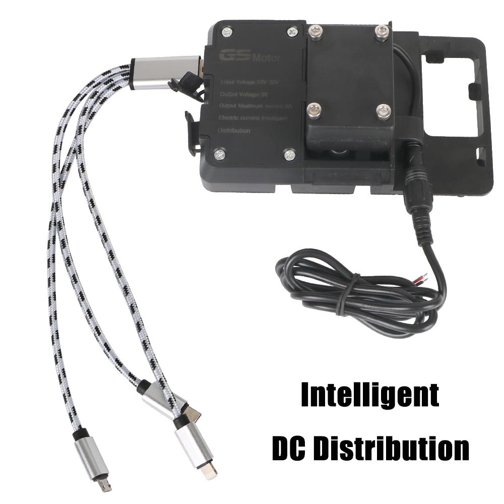 12-30V For BMW R1200GS ADV F800GS F700GS Honda CRF1000L Africa Twin 2016 USB Charger Universal Mobile Phone Holder Fit 12mm Roll Bar