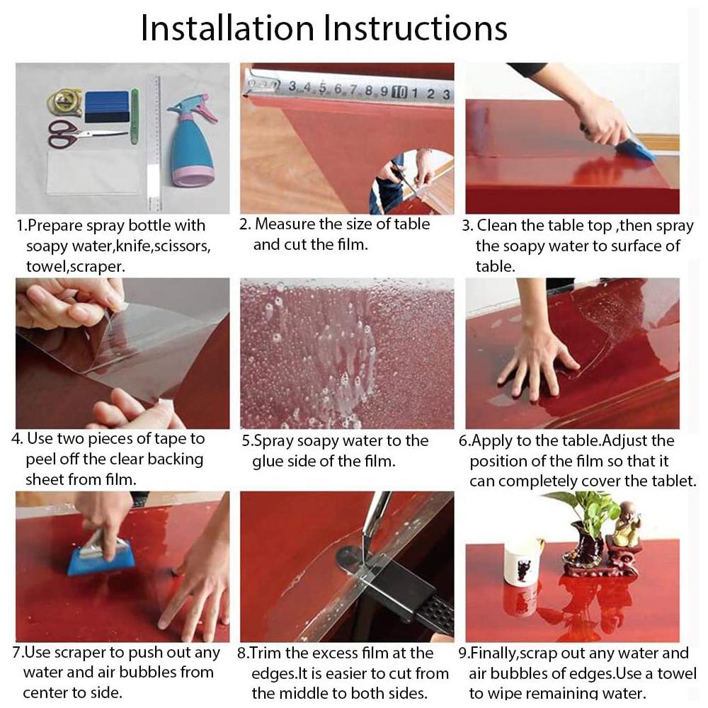 Self-adhesive Oil-proof Anti-scratch Heat Resistant Transparent Film Wall Sticker Protective Film