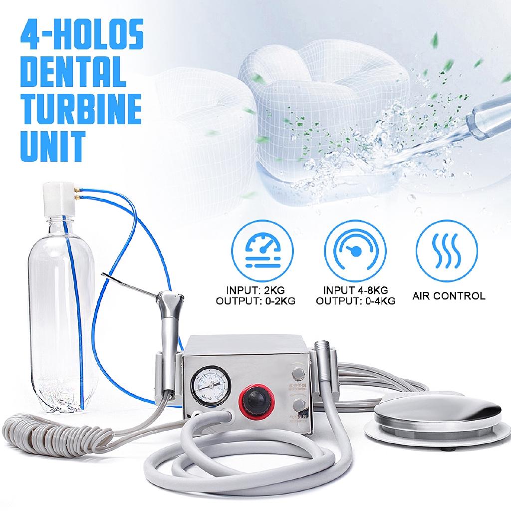 600 мл портативный стоматологический турбинный агрегат, 3-ходовой шприц, 4 отверстия, ножной переключатель с воздушным управлением, ирригатор для полости рта, набор инструментов для отбеливания зубов