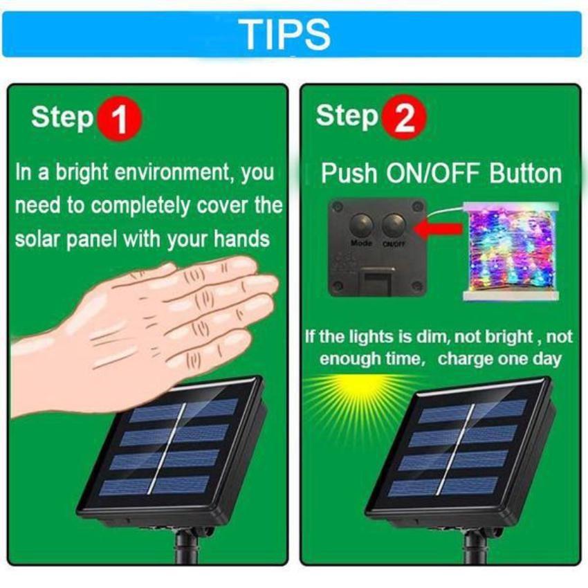 8-function Solar Led Copper Light String Outdoor Waterproof Courtyard Christmas Day Decorative Light String