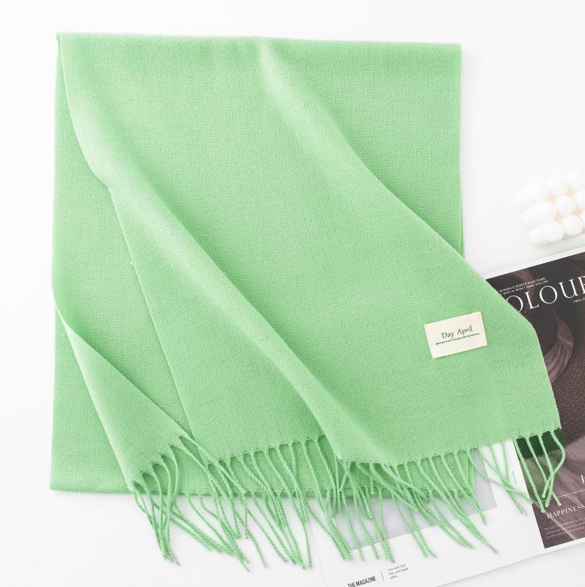 Solid Color Imitation Cashmere Scarf Women's Winter Warm Shawl Neck Scarves