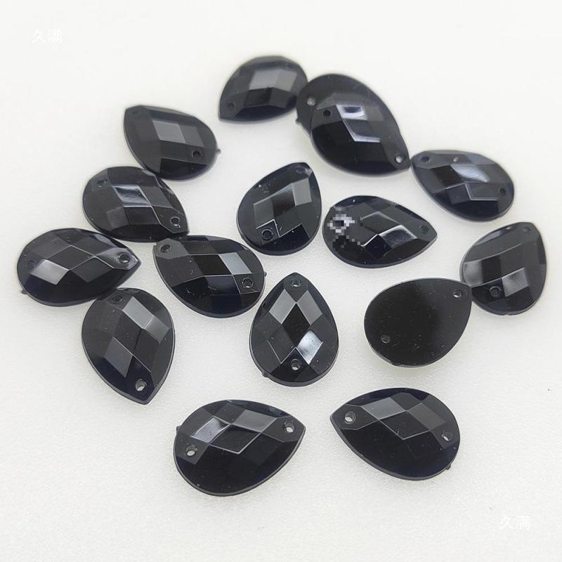 Hand-Sewn Rhinestone Dancewear Stickers, Irregular/Round Water Drop Shapes, Mixed Styles for Black Pool Competitions