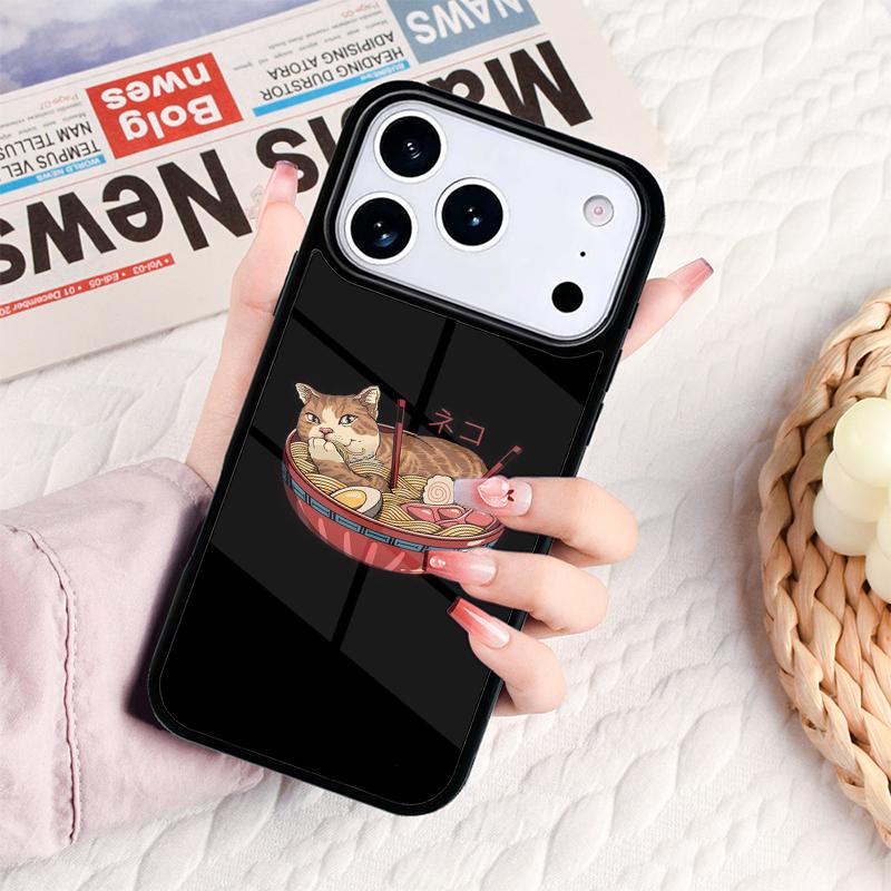 Ramen Cat Japanese Art Phone Case For IPhone 17 16e 15 14 13 12 11 Pro Max Air Mini Soft Protective Cover