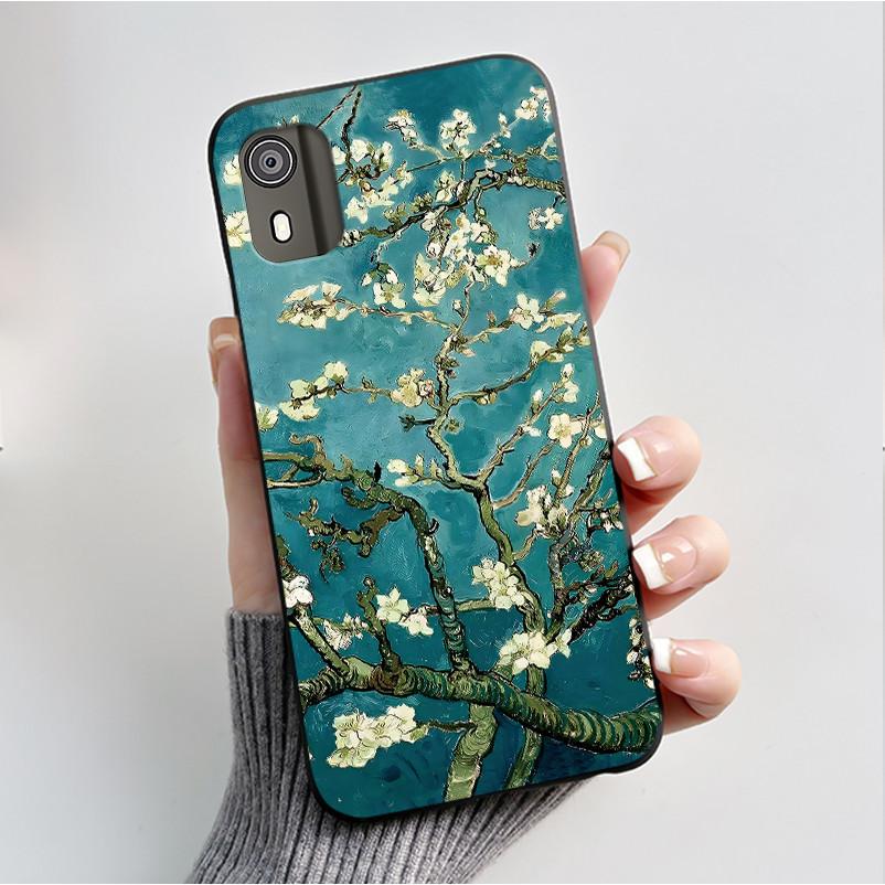 For Nokia C02 C12 C12+ Plus Case Luxury Butterfly Flower Black Soft Silicone TPU Phone Case For NOKIA C12 Pro Back Cover Casing