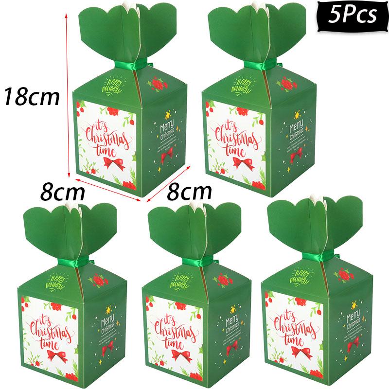 Christmas paper Kids Candy Box Bag Navidad 2025 New year christmas home decoration Natal gift bags Kerst Noel Treats packing box