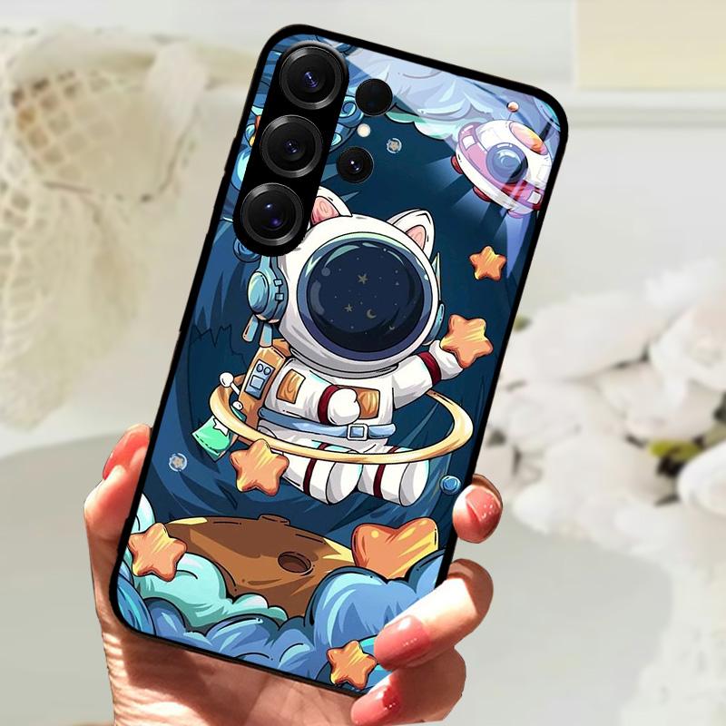 Для Samsung S24 Ultra Закаленное Стекло Задняя Крышка Чехол Для Galaxy S20 S21 S22 S23 S30 Ultra Жесткий ПК Стекло Защитные Чехлы для Телефона