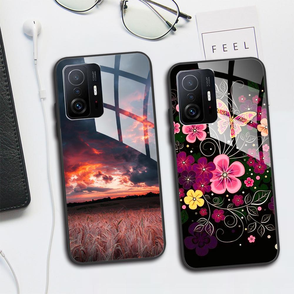 Для Xiaomi 11T Pro 11T Чехол Модный Чехол из Закаленного Стекла Задняя Крышка Fundas Для Xiaomi 11T Pro 11T Чехлы для Телефона 11T Pro 11 T capa