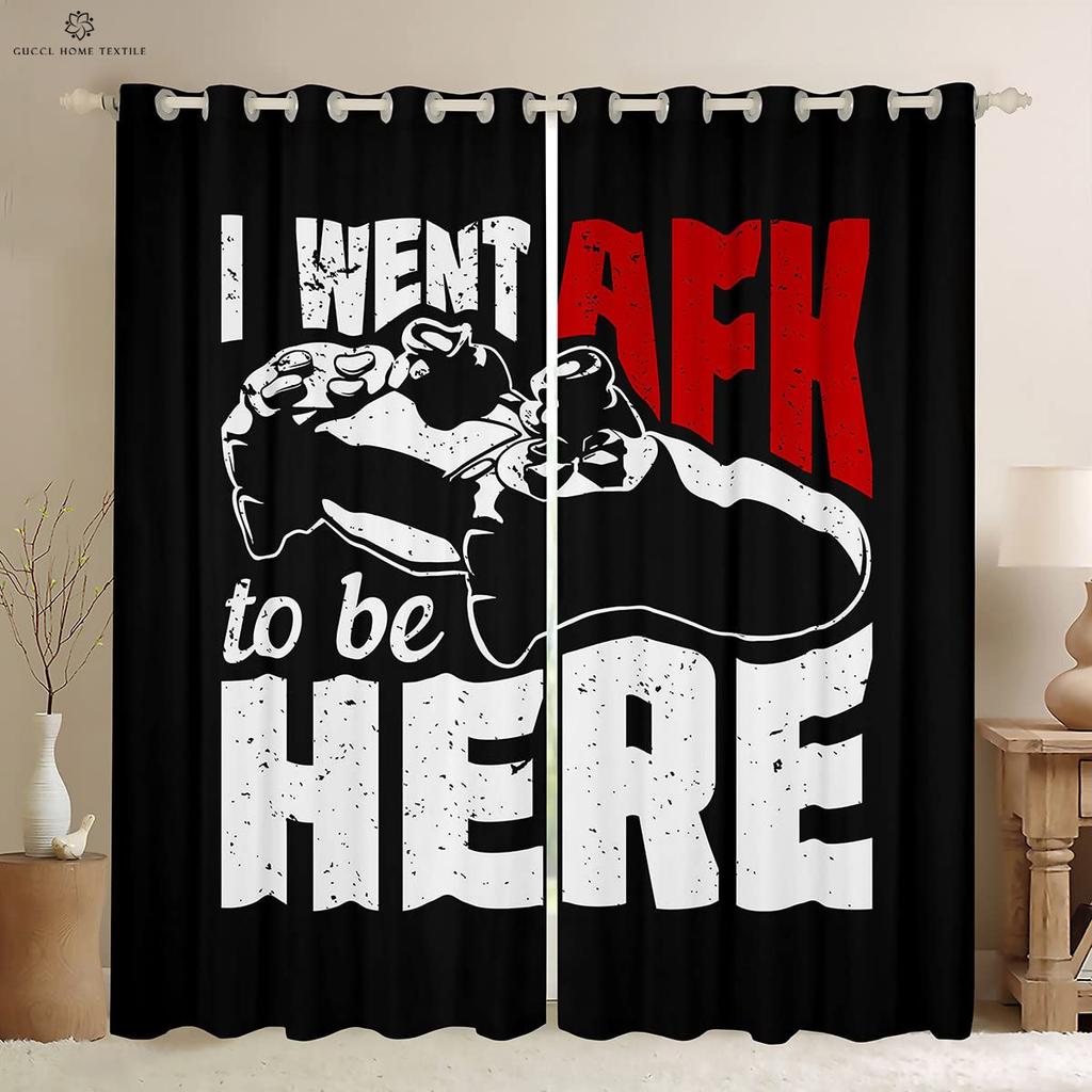 Gaming Room Window Curtains Cool Game Controller Pattern Printing Living Room Bedroom Gaming Decoration Curtains Home Decoration