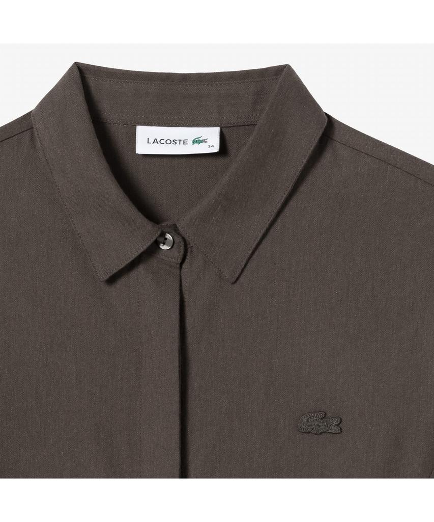LACOSTE Women'S Flannel Woven Long Dress Ef896E-54N Six