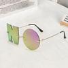 Decorative Glasses NO Shape Lens Individual Letter Sunglasses Photo Prop Rimless Anti-UV Color Flash Mirror Reflection Outdoor Travel Beach Sunglasses