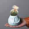 Забавный Милый Мультяшный Горшок для Суккулентов Ручная Работа Уникальный Горшок для Зеленых Растений Керамический Горшок Домашний Декор