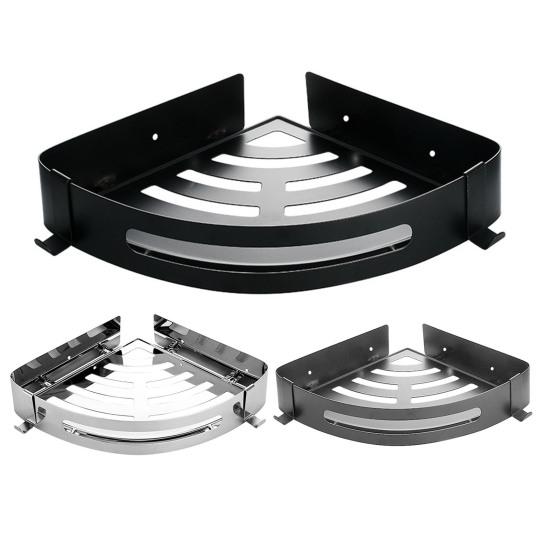 Компактная угловая душевая полка для ванной комнаты, бесплатная перфорация, простая установка, 2 крючка