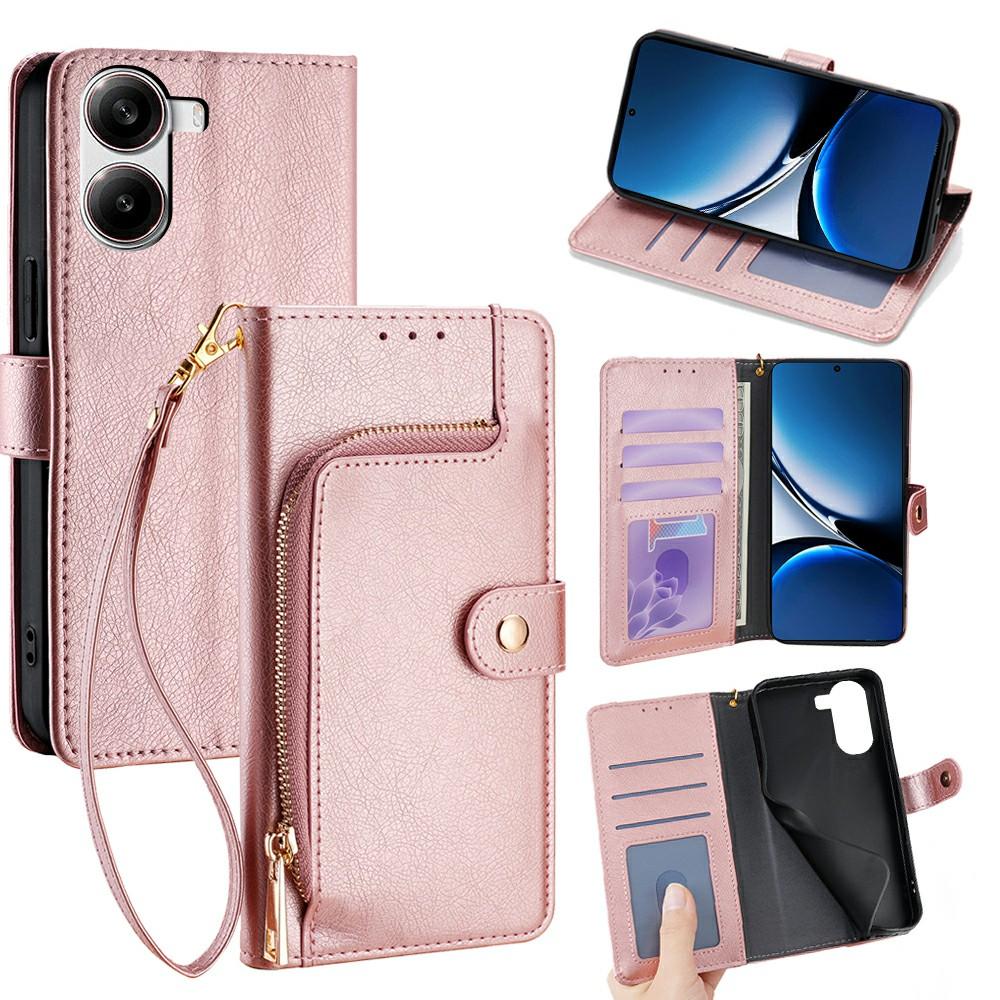 Для Xiaomi Redmi Turbo 4 5G/Poco X7 Pro 5G Чехол Карман на молнии Кожаный кошелек Чехол-книжка для телефона