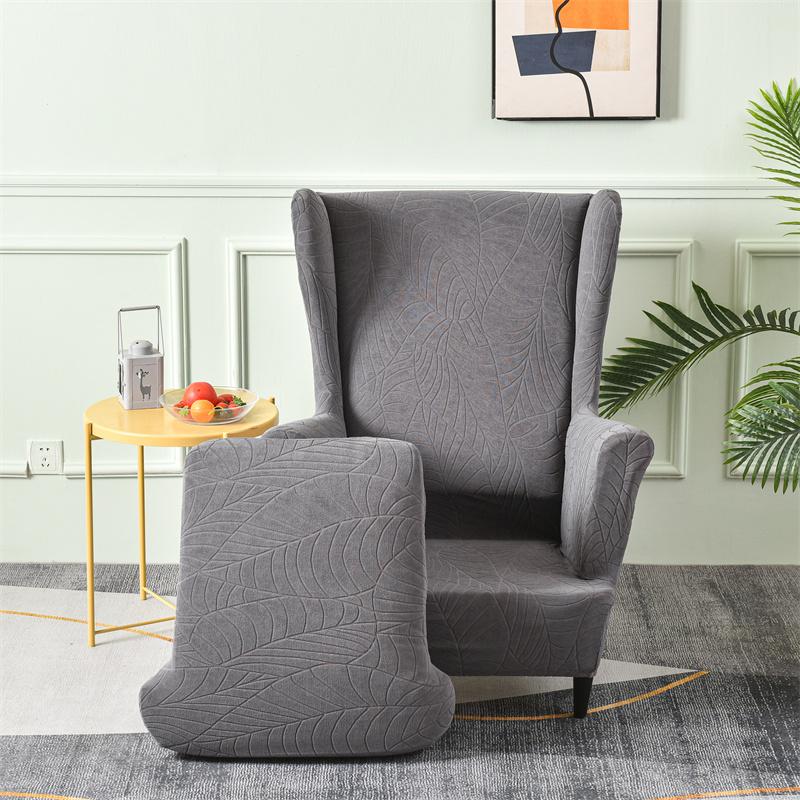 Эластичный жаккардовый чехол на кресло с крыльями, стрейчевые всеобъемлющие чехлы на кресло, съемный чехол-протектор для одинарного дивана для гостиной