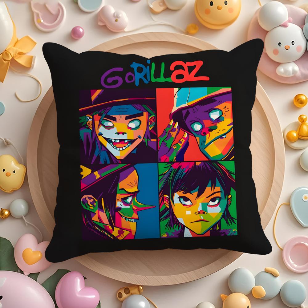 Чехол на подушку G-GorillazS Band для дома и автомобиля, многоцелевой чехол для подушки - Двусторонний, Мягкий и прочный для ежедневного использования