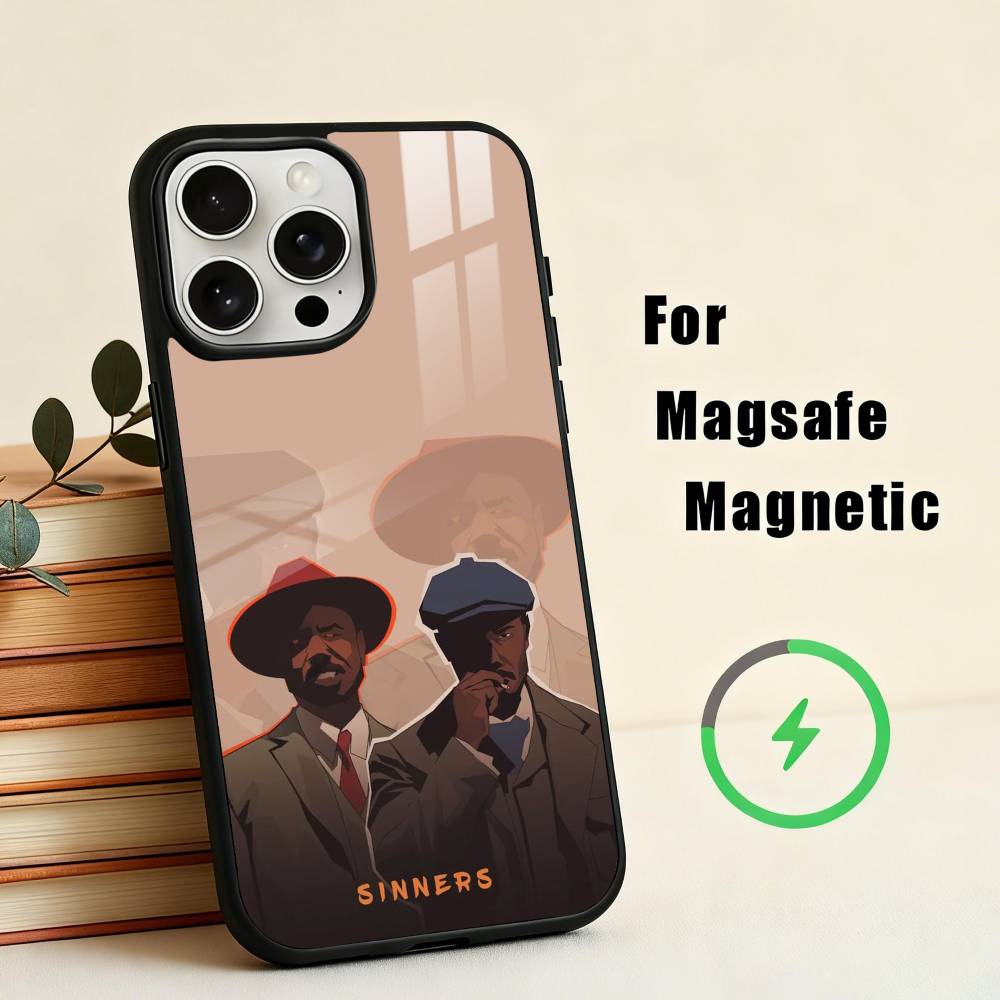 S-Sinners M-Movie-E W-Обои Чехол для Телефона Для iPhone 17,16,15,14,13,12,Plus,Pro,Max для Magsafe Магнитная Беспроводная Зарядка