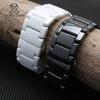 Для Armani AR1507/AR1509/AR1499/AR1895 Аксессуары с яркой поверхностью Черно-белый керамический ремешок для часов Матовый ремешок с функцией быстрого снятия 22 мм