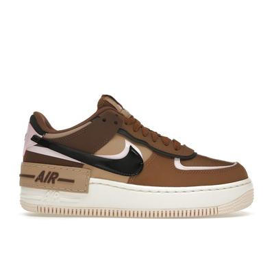 Кроссовки женские Air Force 1 Shadow Light British Tan коричневые розовые-пена конопля DZ1847-200