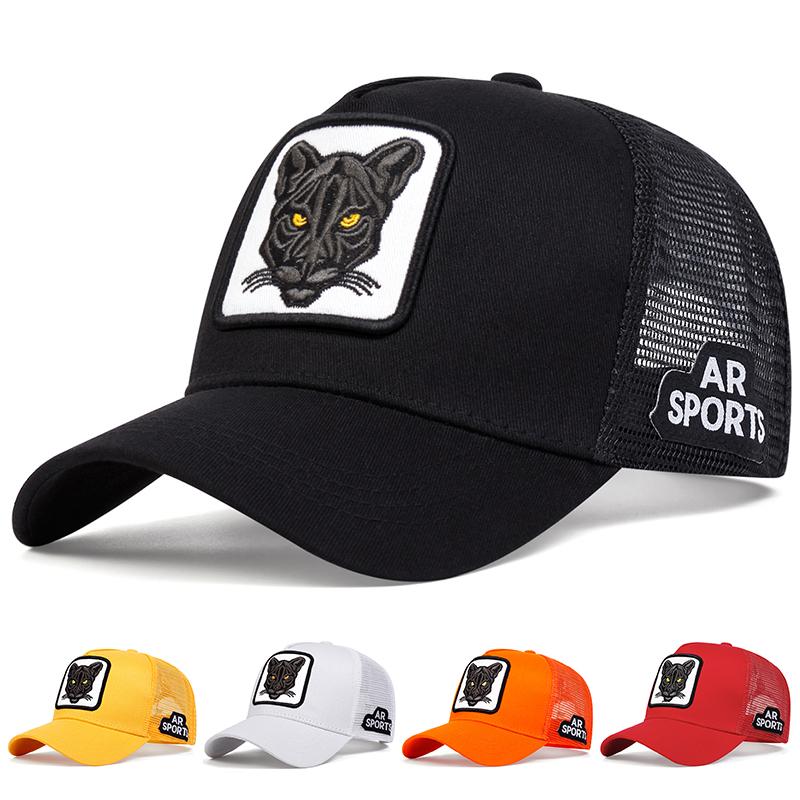 Fashion Cat Embroidery Baseball Cap Summer Breathable Mesh Caps Adjustable Hip Hop Trucker Hats Men Women Outdoor Sun Hats