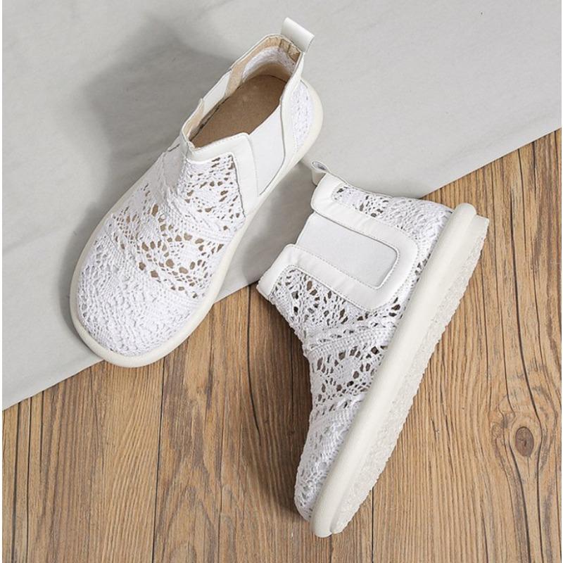 Модные новые женские дышащие сетчатые сандалии-ботинки летняя обувь шнуровка для ходьбы неглубокие новые однотонные нескользящие повседневные туфли женские вулканизированные туфли