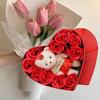 Elegant Rose Soap Bouquet with Plush Bear Gift for Her