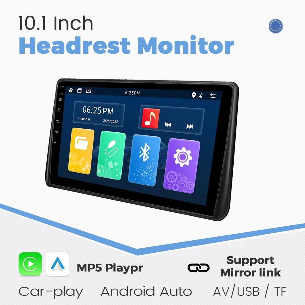 10,1-дюймовый IPS Full Touch монитор-дисплей для подголовника автомобиля с поддержкой Car-play / Android auto, Mirror link / AV / USB / TF / Разъемом для наушников