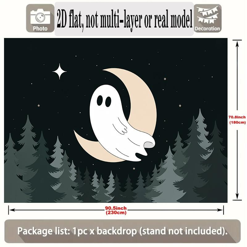Happy Birthday Backdrop Ghost Forest Polyester Party Wall Decor