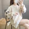 Long Sleeve Women's T-shirts Clothes Tops Fake Two Autumn Midi Fashion Korean Aesthetic Graphic Loose Casual Hoodie Pulovers