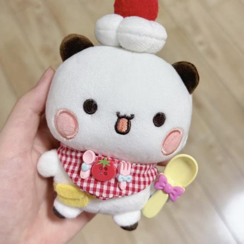 Aika Cute Hooded Cotton PP Cotton LED Lighting Stuffed Animal Toy Claw Machine Prize Crossbody Bag Plush Pendant