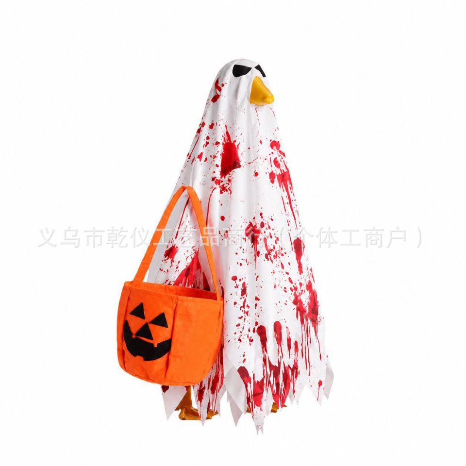 Porch Goose Decoration Clothes Set Waterproof Raincoat Bikini Ghost Outfit for 23 Inch Lawn Garden Statue Costume