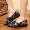Vintage Print Women Flats Shoes Embroidered Chinese Traditional Slip-on Loafers Canvas Casual Shoes Woman