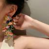 1 пара богемных длинных серег с кисточками, серьги ручной работы с цветами и бисером, модные висячие серьги женские