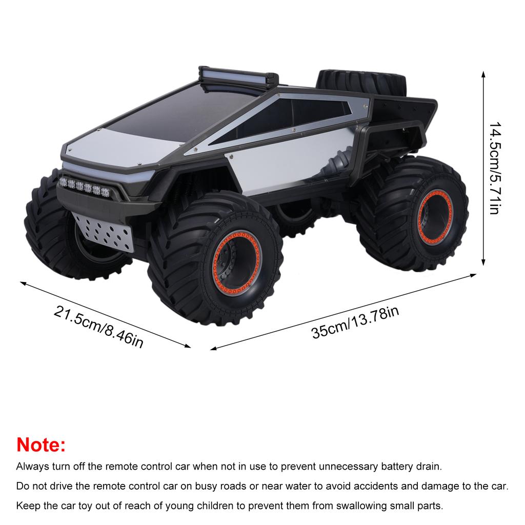 Remote Control Car, 1:12 Scale 2.4GHz All Terrain Off Road Crawler Vehicle Toy with Lights Music 3