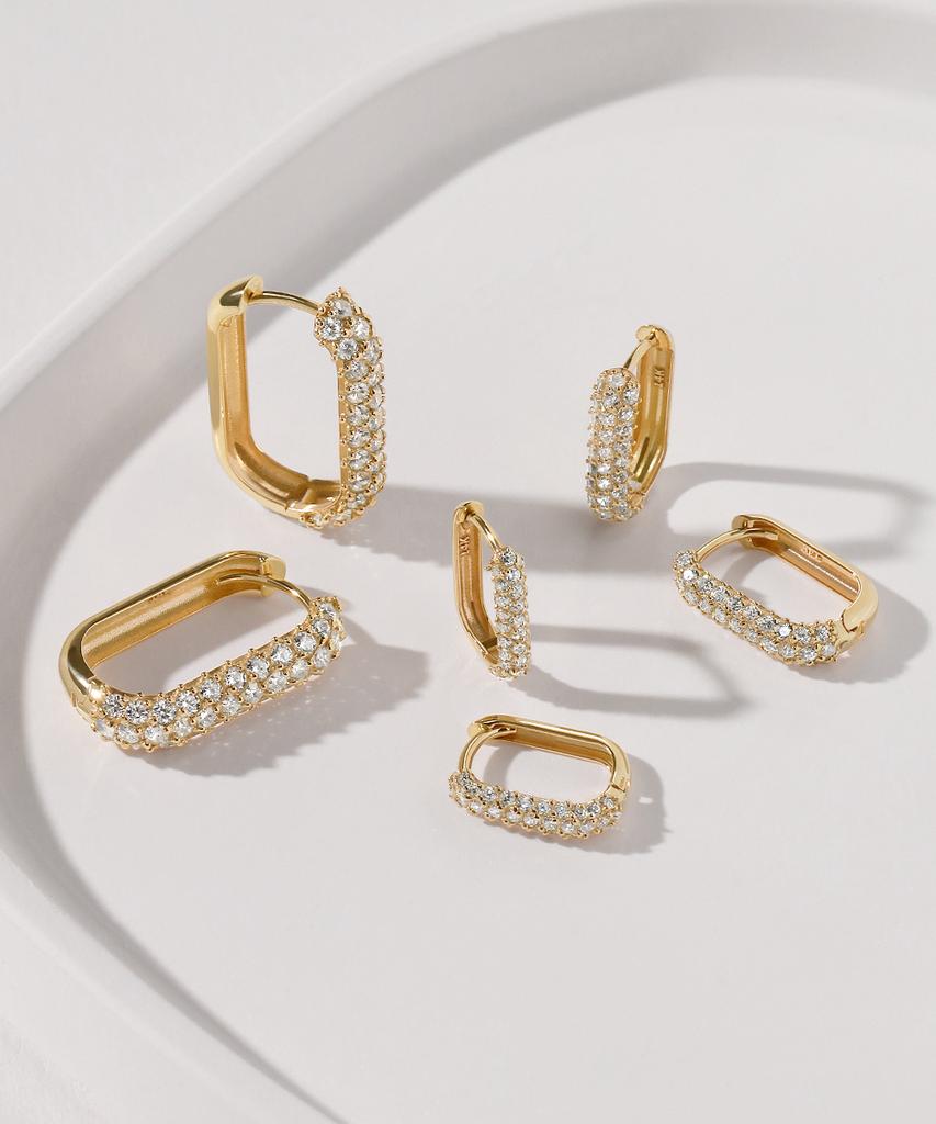 Mcel 14K Brielle Pavé Ring Earrings