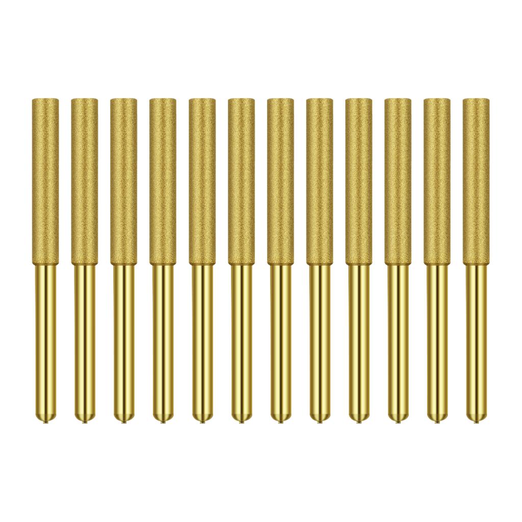 Diamond Chainsaw Sharpener Titanium Plated Burr Stone File Diamond Sharpening Wheels for Chain Saw Stone Jewerly Wood 12 Pcs 5 32 Inch