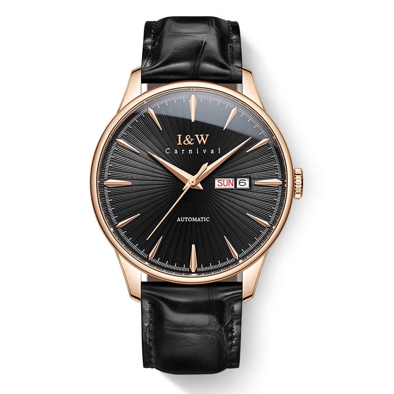 IW Luxury Brand Top Quality Fashion Men Automatic Mechanical Watch Waterproof Calendar Week Leather MIYOTA Movement Watch