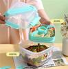 Portable 2 Layer Salad Bowls with Fork 1300ml/1600ml Lunch Box Sealed Leakproof Bento Boxes Reusable Picnic Box Food Container
