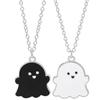 Новые 2 шт. Парные милые черно-белые ожерелья с подвесками в виде привидений для женщин и мужчин