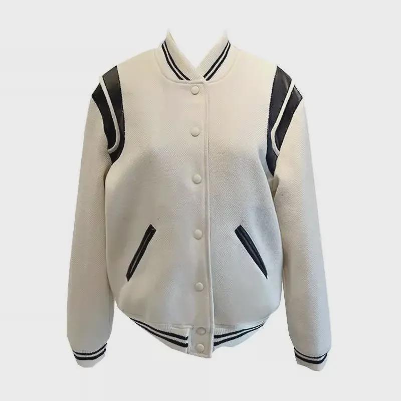 Женская модная бейсбольная куртка осени 2024 года — элитный нишевый дизайн