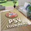 Custom Name PSV Eindhoven Flannel Pattern Square Carpet,Area Rug,Carpet Rug for Living Room Bedroom Sofa Playroom Decor,Non-slip Floor Mat