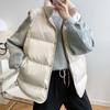 Autumn and Winter Women Loose Vest Coat Stand Collar Down Cotton Vest Women Warm Coat Oversize Tops Vest