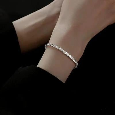 Мода kpop Медный темпераментный блеск Цепочные браслеты для женщин нишевые украшения Свадьба Помолвка Вечеринка Праздничный подарок