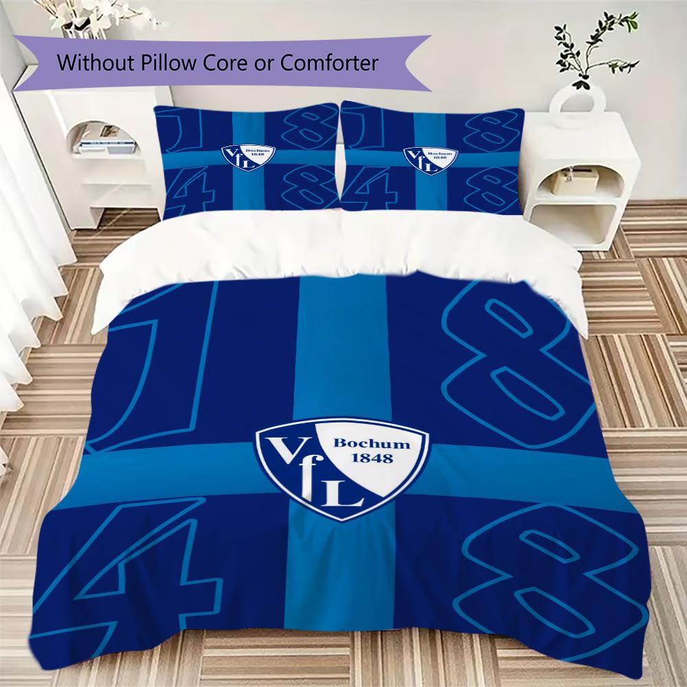 VfL Bochum 1848 Pattern Bedding uilt Set uilt Cover Pillowcase Home Decoration Birthday Gift (1 * duvet cover + 2 * pillowcase  without core)99