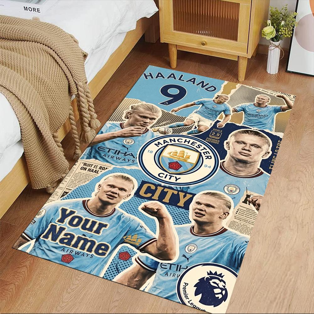 Haaland Personalized Name Carpet Design for Bedrooms Outdoor Foyer Entryway Anti-slip Rug Decorate Offices Spiritual Gift