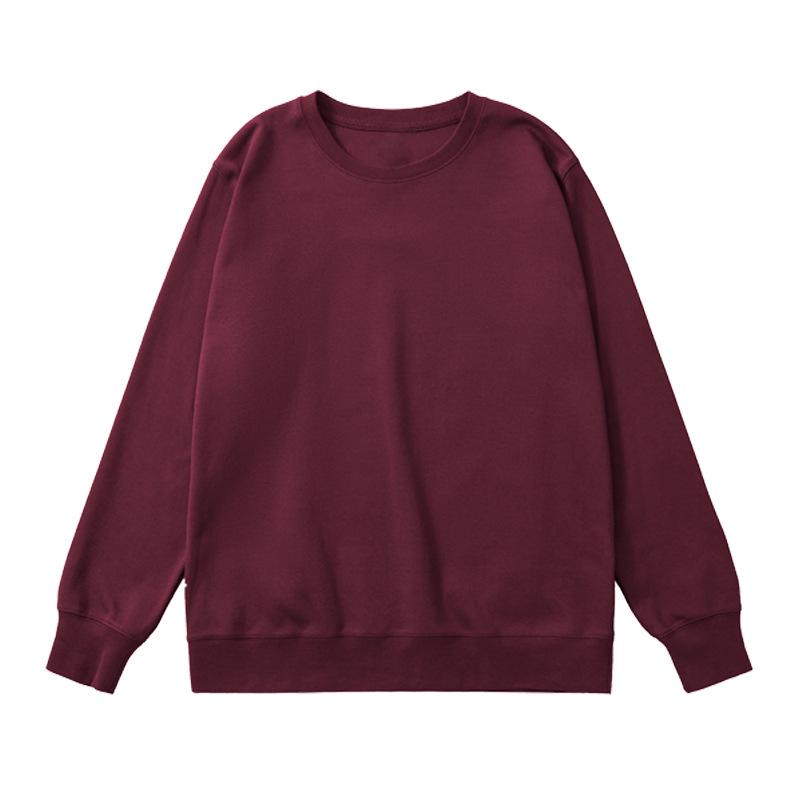 Мужской свитер с круглым вырезом, плотность 350 г/м²: Осенний базовый однотонный пуловер свободного кроя