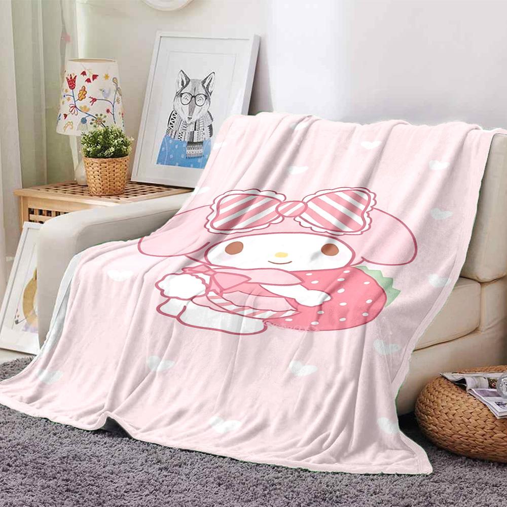 1 шт. одеяло с клубникой My Melody Легкий фланелевый плед для дивана, кровати, путешествий, кемпинга, гостиной, офиса, дивана, кресла